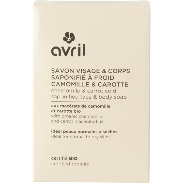 Avril Savon à Froid Visage & Corps Bio Camomille & Carotte 100 g