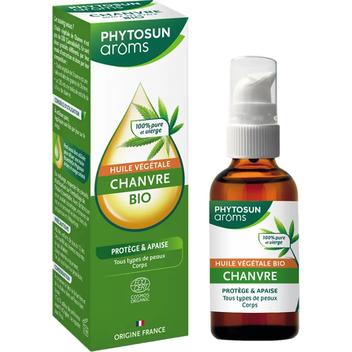 Huile végétale bio de chanvre 50 ml – Phytosun Arôms