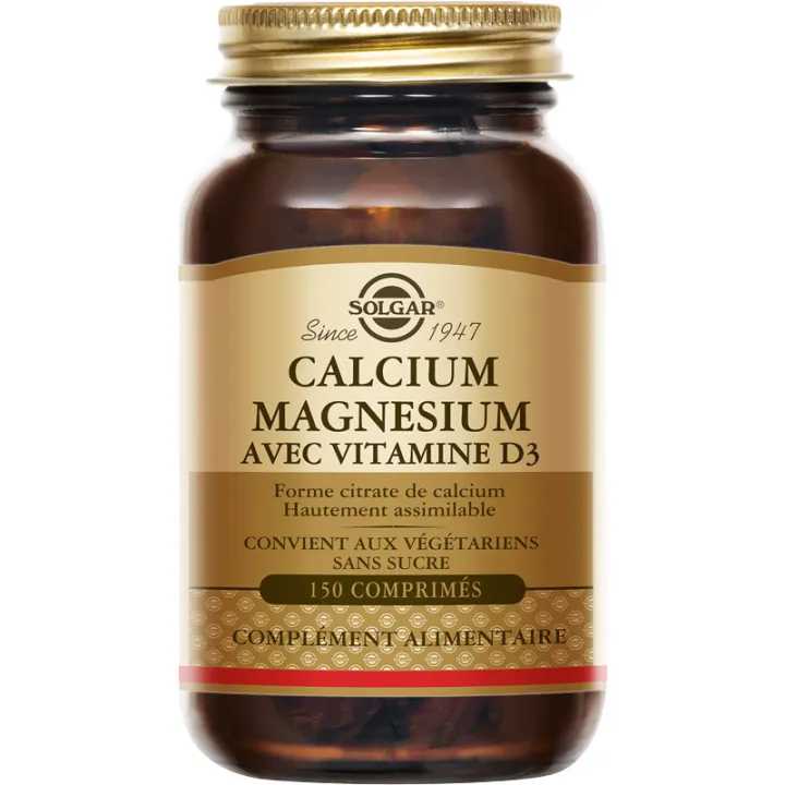 Solgar Calcium Magnésium avec Vitamine D 150 comprimés