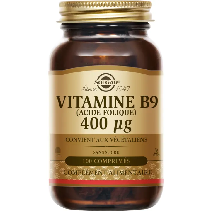 Solgar Vitamine B9 Folacine 400 µg 100 comprimés