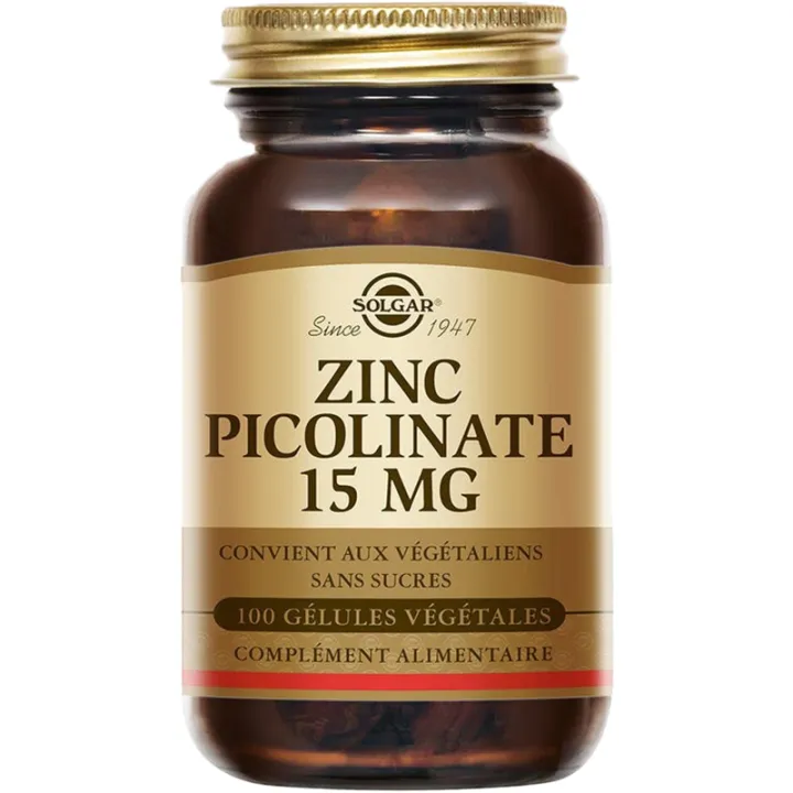Solgar Zinc Picolinate 22 mg 100 comprimés