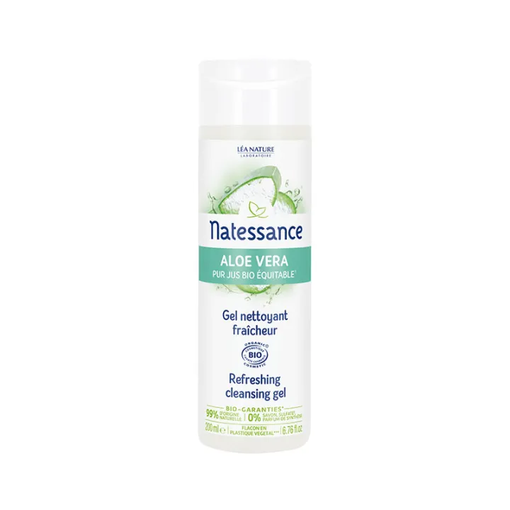 Natessance Aloe Vera Bio Gel Nettoyant Fraîcheur 200ml