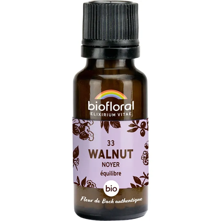 Fleur de Bach n°33 Walnut bio en granules sans alcool 19,5 g – Biofloral