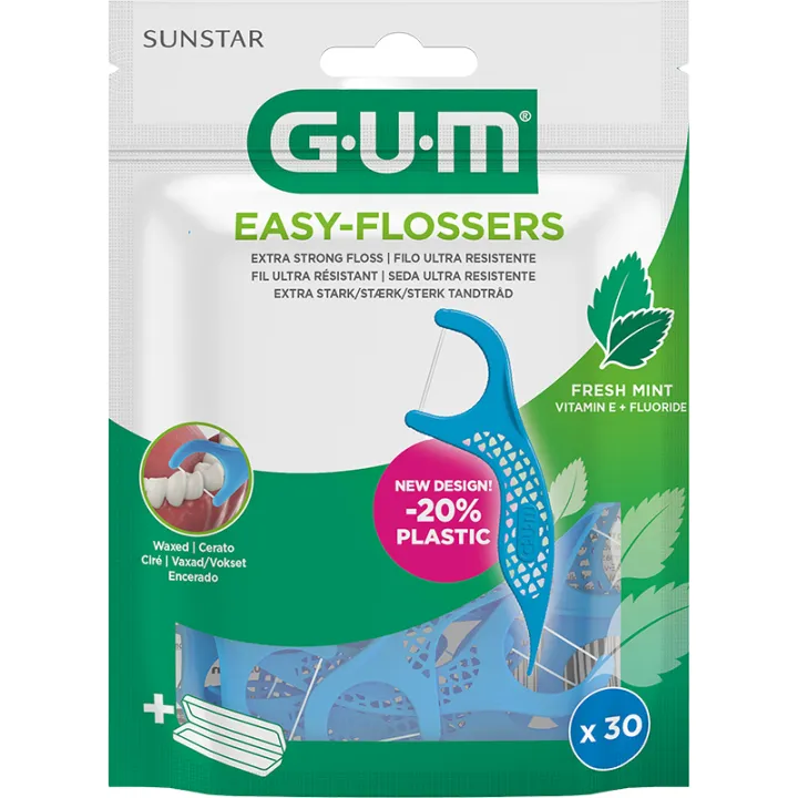 Sunstar GUM Easy Flossers Porte-Fils Dentaires Mentholés x30