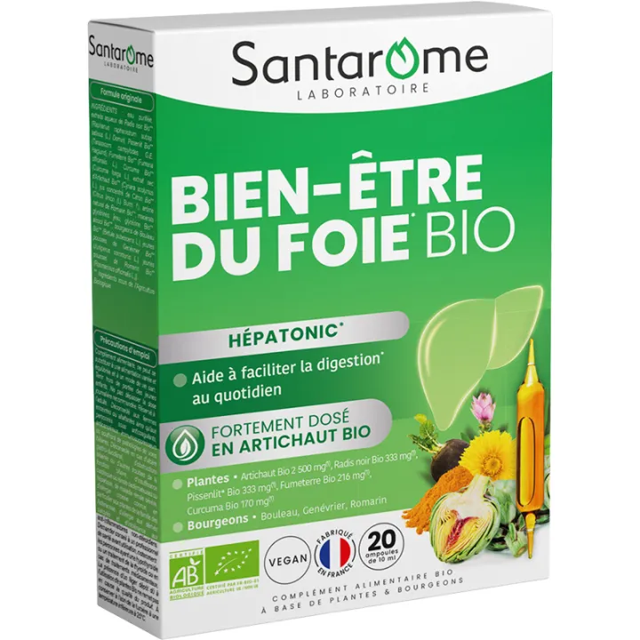Santarome Bien-Être du Foie Bio – 20 ampoules de 10 ml