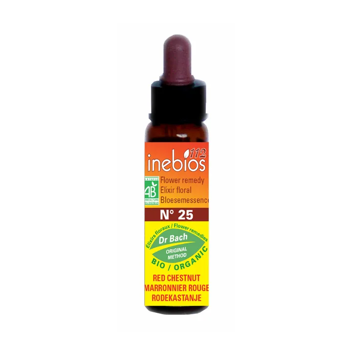 Inebios Fleur de Bach n°25 Red Chestnut Marronnier Rouge Bio 10 ml