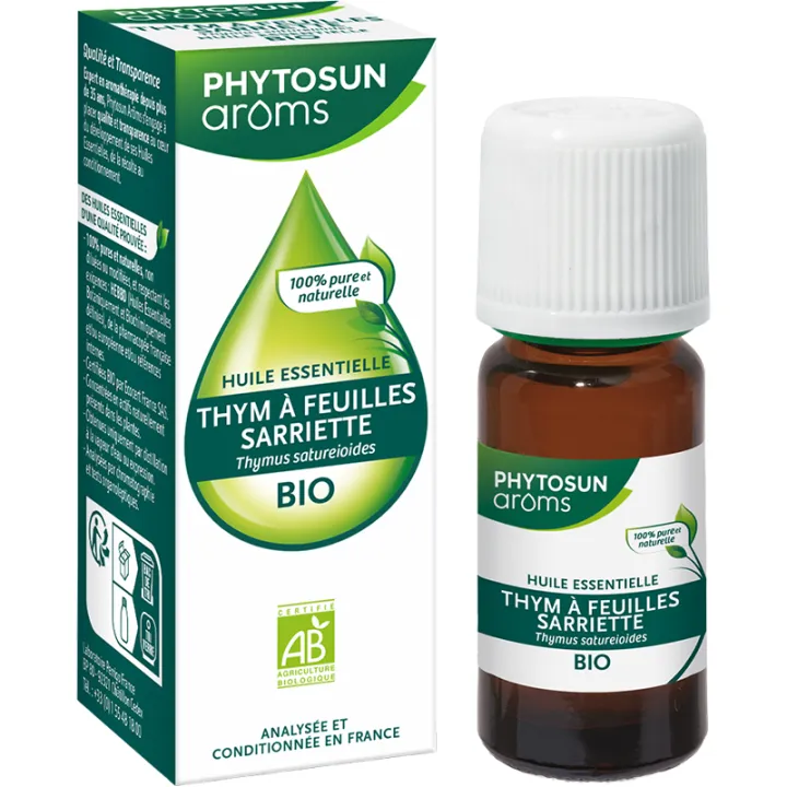 Huile essentielle bio de thym à feuilles de sarriette 10 ml – Phytosun Arôms