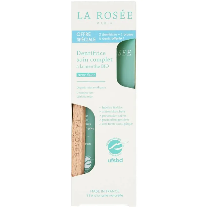 La Rosée Dentifrice Soin Complet Menthe Bio Lot de 2 x 75 ml