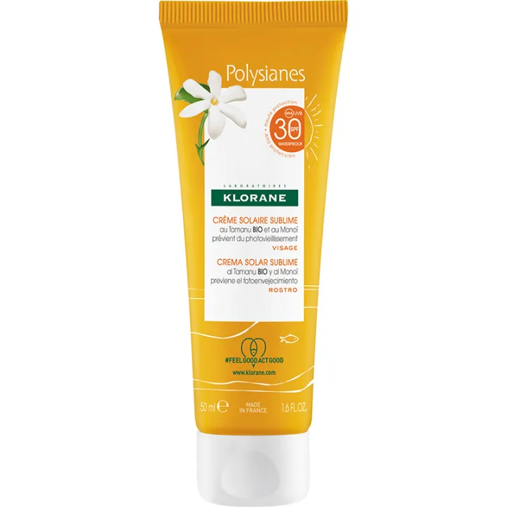 Klorane Polysianes Crème Solaire Sublime Visage SPF30 Monoï 50 ml