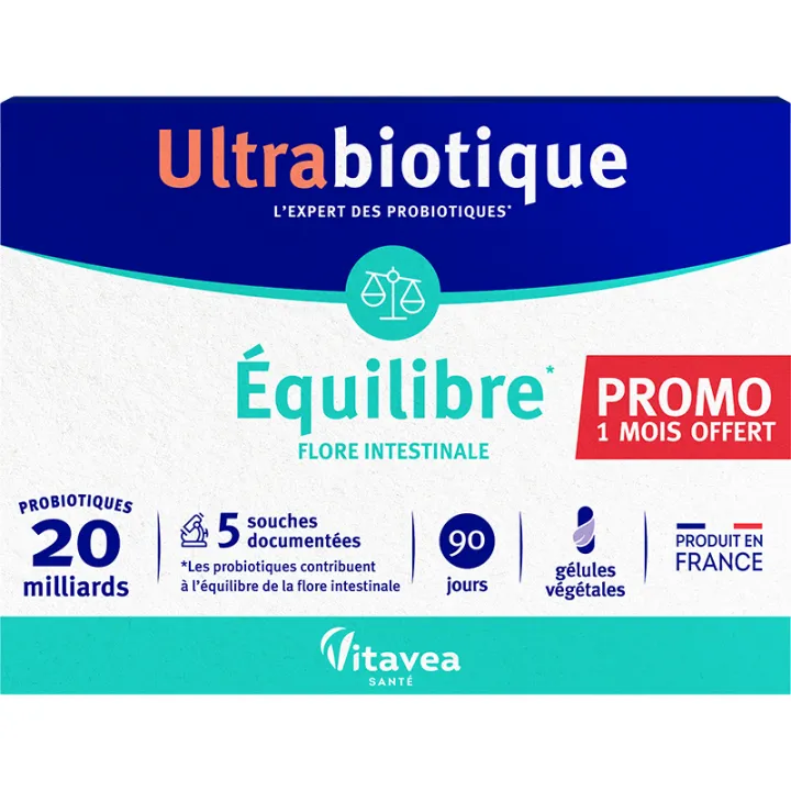 Vitavea Ultrabiotique Équilibre Flore Intestinale 90 gélules végétales