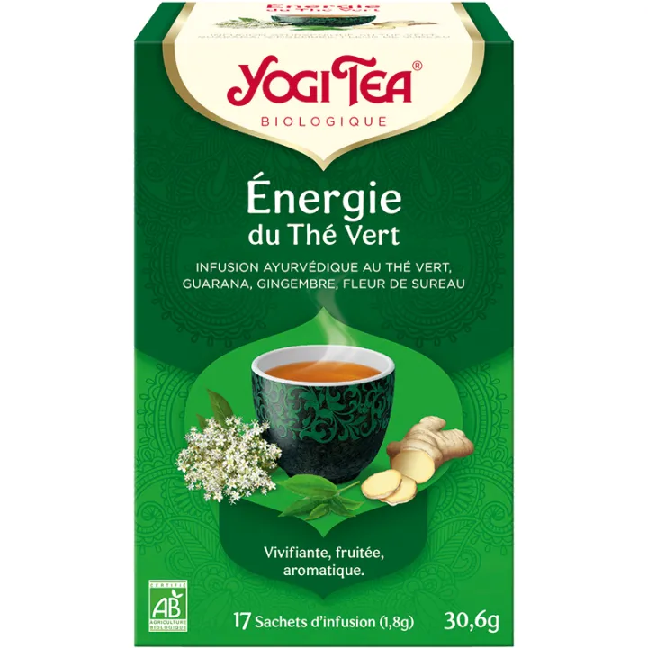 Yogi Tea Green Energy Thé Vert Guarana Bio 17 sachets