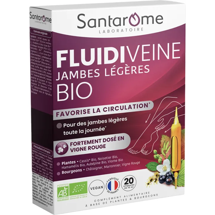 Santarome Fluidiveine Jambes Légères Bio – 20 ampoules de 10 ml