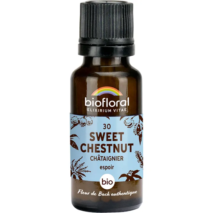 Fleur de Bach n°30 Sweet Chestnut bio en granules sans alcool 19,5 g – Biofloral
