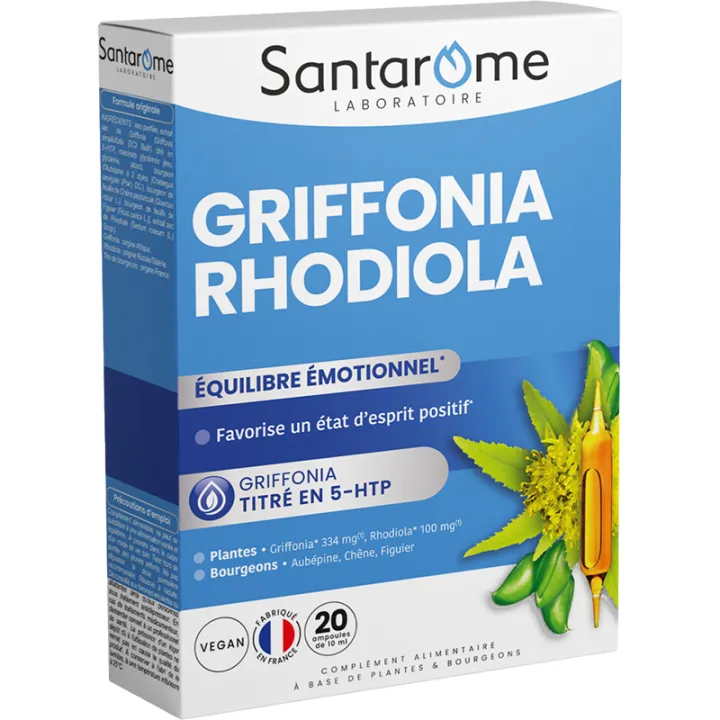 Santarome Griffonia Rhodiola – 20 ampoules de 10 ml