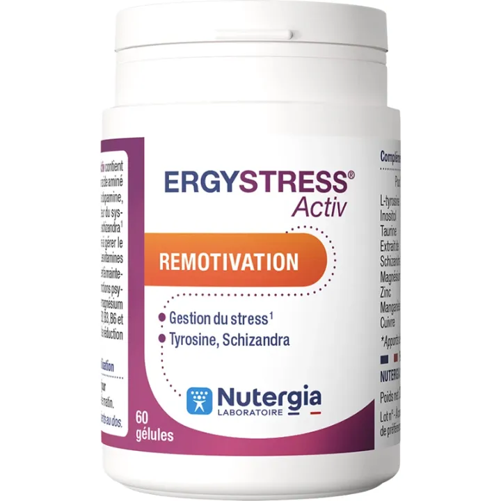 Nutergia Ergystress Activ – Stress, énergie et motivation – 60 gélules