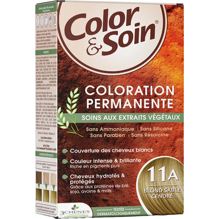 3 Chênes Color & Soin Coloration Permanente Cheveux Blonds 11A Blond Sable Cendré