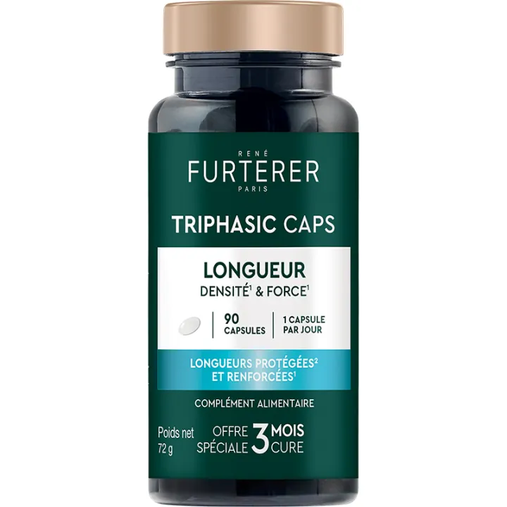 René Furterer Triphasic Caps Compléments Cheveux Longs Densité & Force 90 capsules