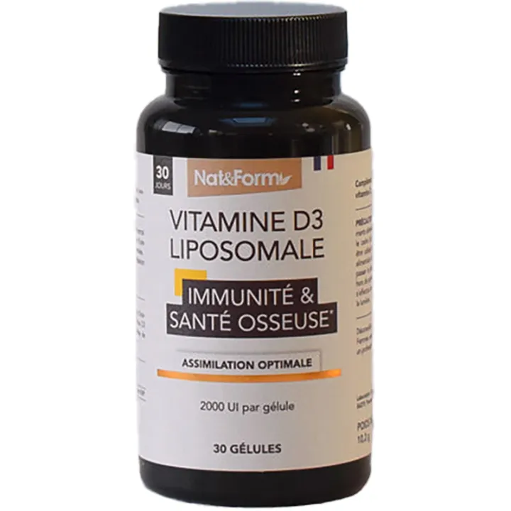Nat & Form Vitamine D3 Liposomale 2000 UI 30 Gélules