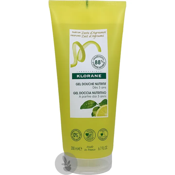 Klorane Gel Douche Nutritif Cupuaçu Bio Zeste d'Agrumes 200 ml