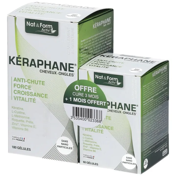 Nat & Form Keraphane Cheveux & Ongles 180 + 60 Gélules