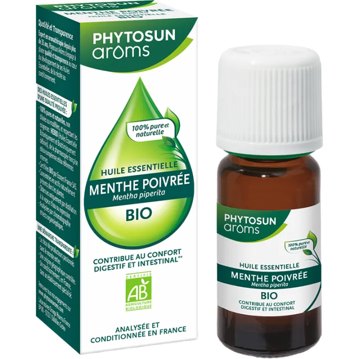 Huile essentielle bio de menthe poivrée 10 ml – Phytosun Arôms