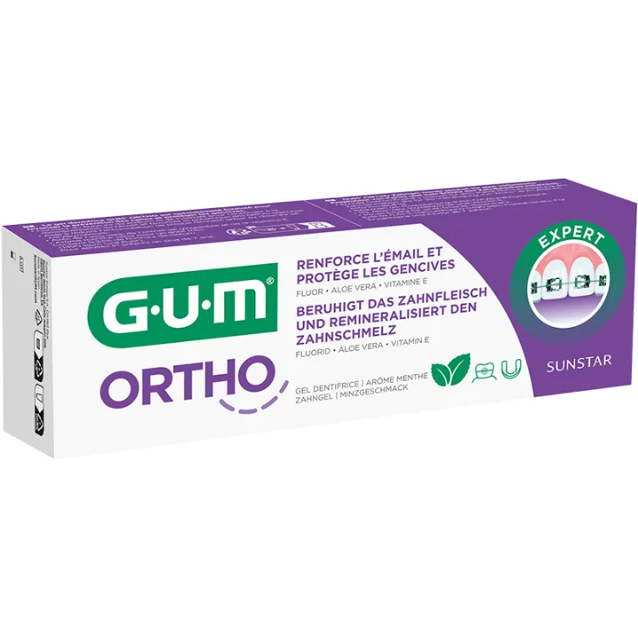 Sunstar GUM Ortho Dentifrice Gel pour Appareil Dentaire 75 ml