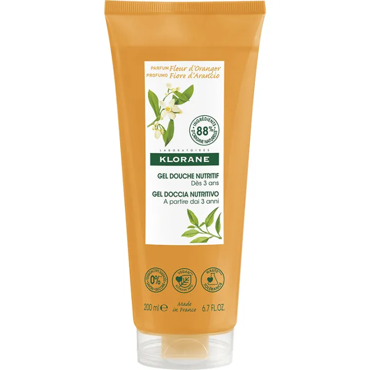 Klorane Gel Douche Nutritif Cupuaçu Bio Fleur d'Oranger 200 ml