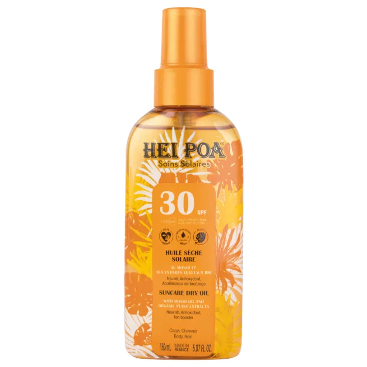 Hei Poa Huile Sèche Solaire Monoï SPF30 150 ml
