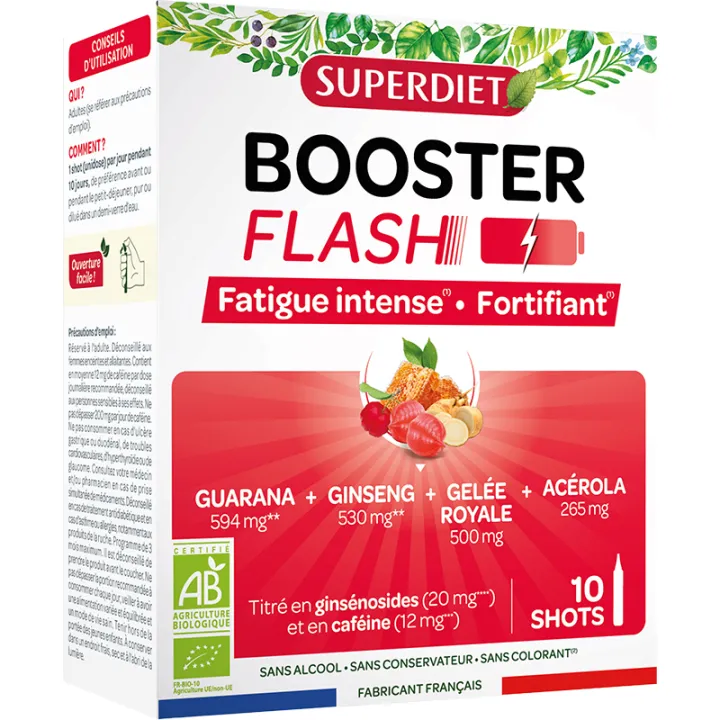 Superdiet Booster Flash Fatigue Intense & Fortifiant 10 shots
