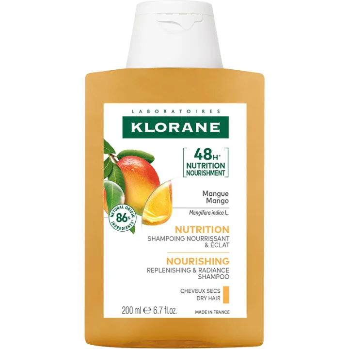 Klorane Shampoing Nutrition et Éclat Beurre de Mangue 200 ml