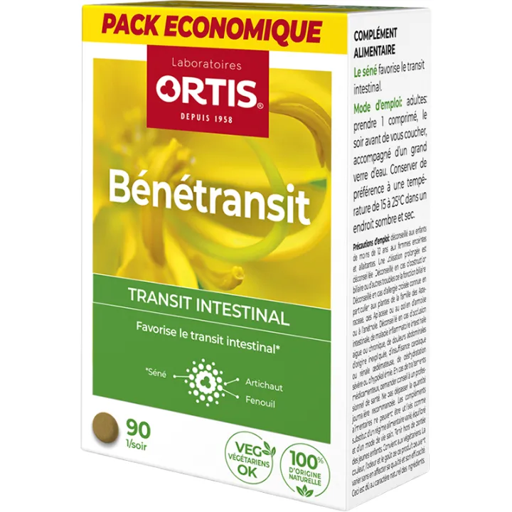 Bénétransit Transit Intestinal 90 comprimés Ortis