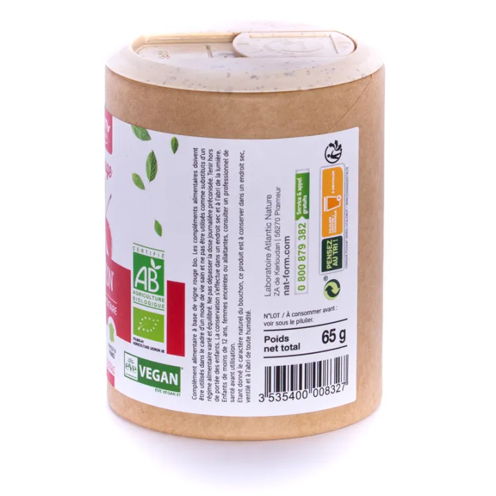 Nat & Form Vigne Rouge Bio 200 Gélules Végétales Eco 