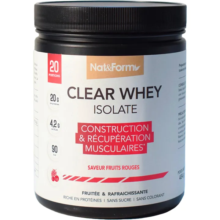 Nat & Form Clear Whey Isolate Fruits Rouges - 20 Doses
