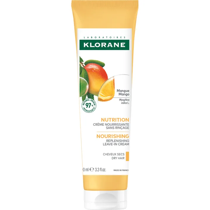 Klorane Crème de Jour Sans Rinçage à la Mangue Cheveux Secs 100 ml