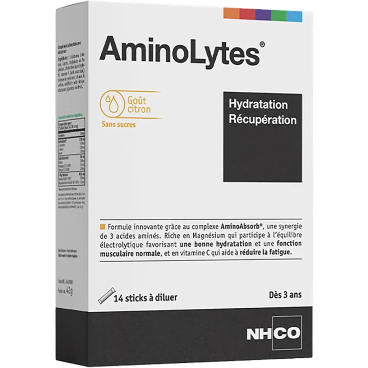 NHCO Aminolytes Hydratation Récupération Citron 14 sticks