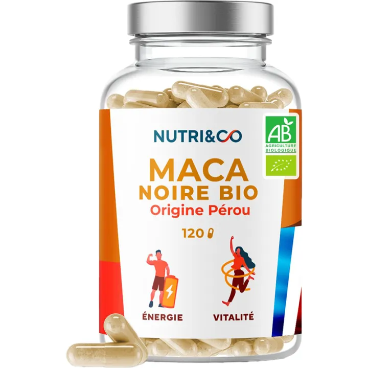 Nutri&Co Maca Noire Bio du Pérou - 120 gélules
