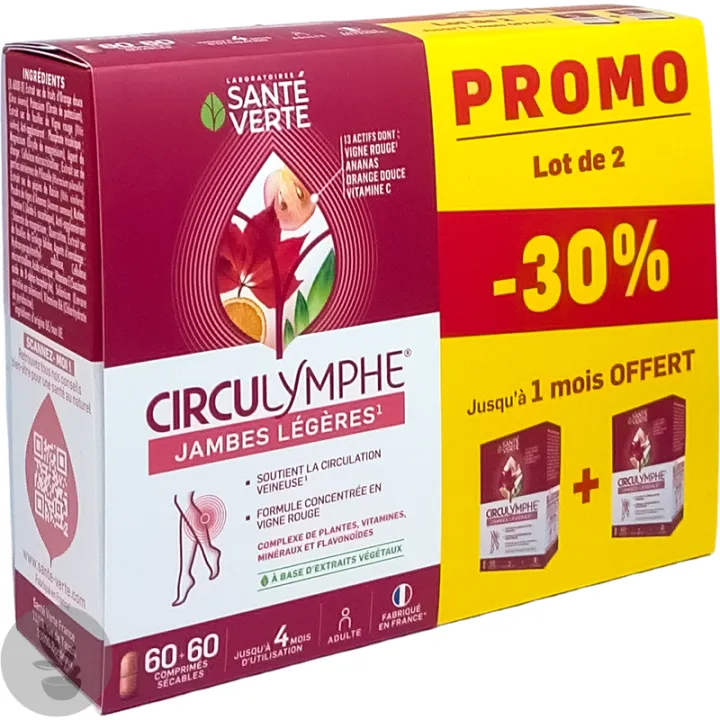 Circulymphe jambes légères 60 comprimés – Santé Verte