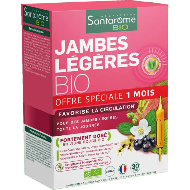Santarome Fluidiveine Jambes Légères Bio – 30 ampoules de 10 ml