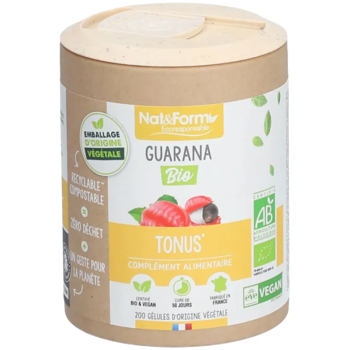 Nat & Form Guarana Bio 200 Gélules Végétales