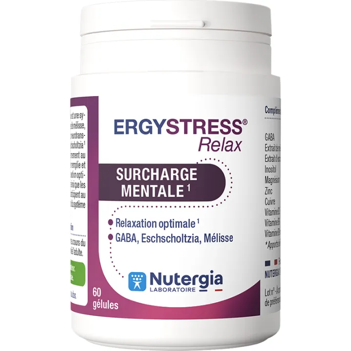 Nutergia ErgyStress Relax – Détente et surcharge mentale – 60 gélules