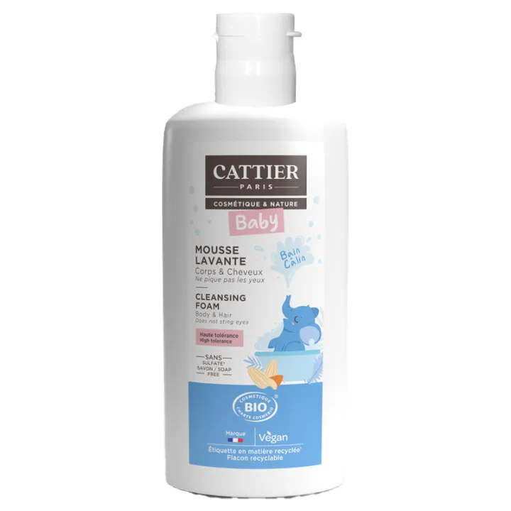 Cattier Mousse Lavante Bébé Cheveux et Corps 150 ml