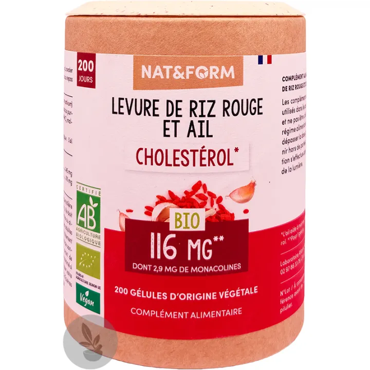 Nat & Form Levure de Riz Rouge + Ail Bio 200 Gélules