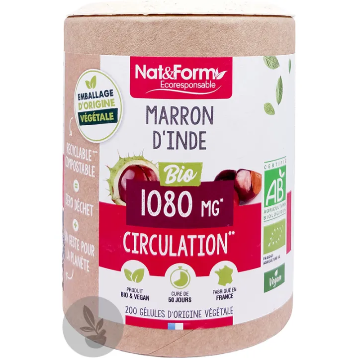 Nat & Form Marron d'Inde Bio 200 Gélules Végétales