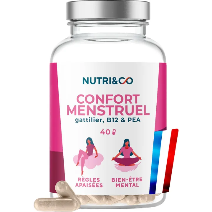 Nutri&Co Confort Menstruel PEA, Gattilier et Magnésium - 40 gélules