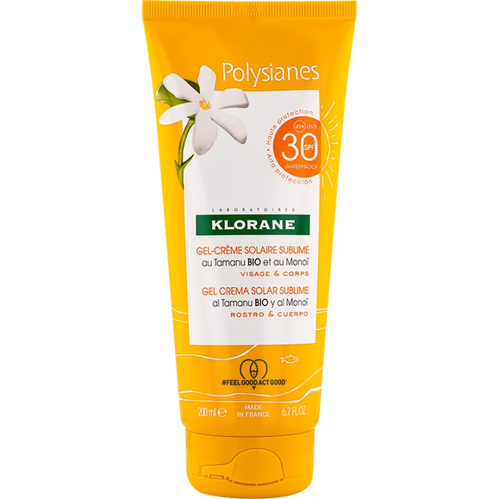 Klorane Polysianes Gel-Crème Sublime Solaire Visage & Corps SPF30 200 ml