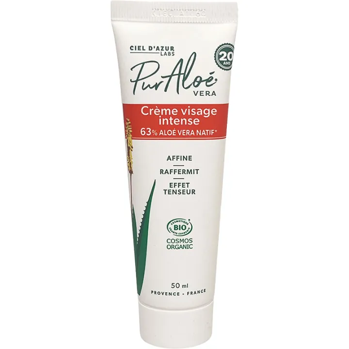 Pur Aloé Crème Visage Intense 63 % Aloe Vera Bio 50 ml