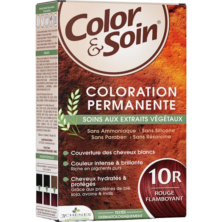3 Chênes Color & Soin Coloration Permanente 10R Rouge flamboyant Rouges & Cuivrés