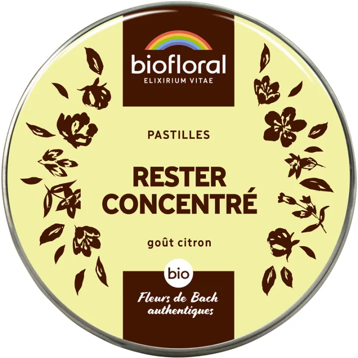 Pastilles Fleurs de Bach Rester Concentré sans alcool 50 g – Biofloral