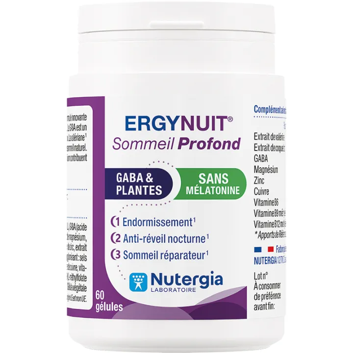 Nutergia Ergynuit Sommeil Profond – Sans mélatonine – 60 gélules