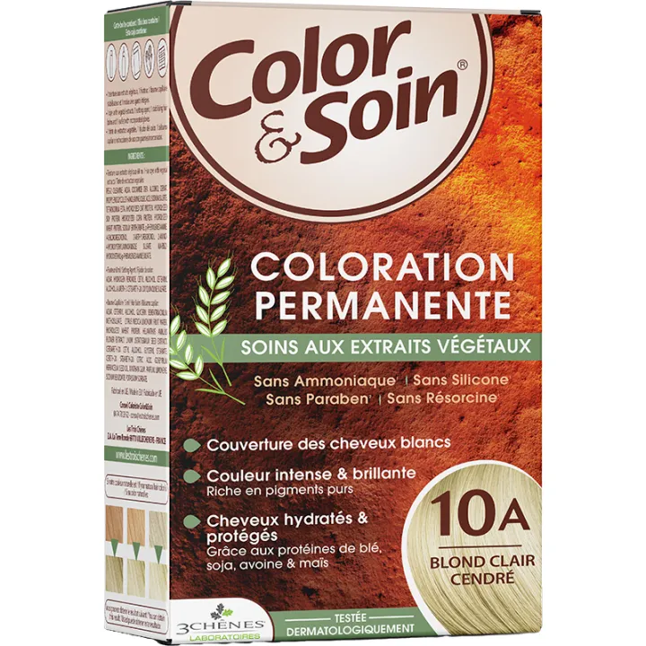 3 Chênes Color & Soin Coloration Permanente Cheveux Blonds 10A Blond Clair Cendré
